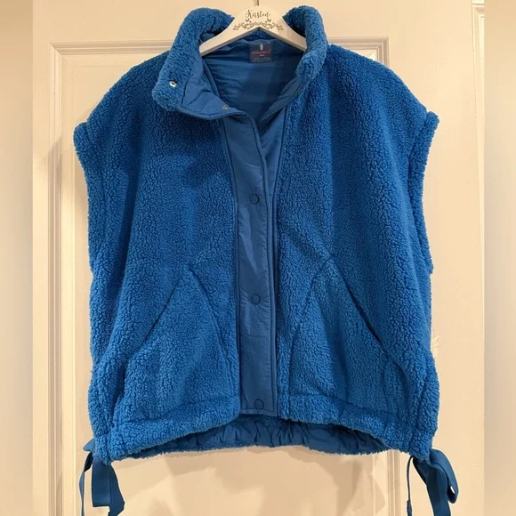 NWT Free People FP Movement Scout it Out Fleece Vest Light Cobalt Sporty Medium - Picture 3 of 10